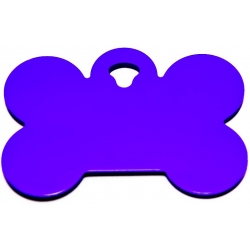 Engraved Large Purple Bone Dog Tag - Cat Tag
